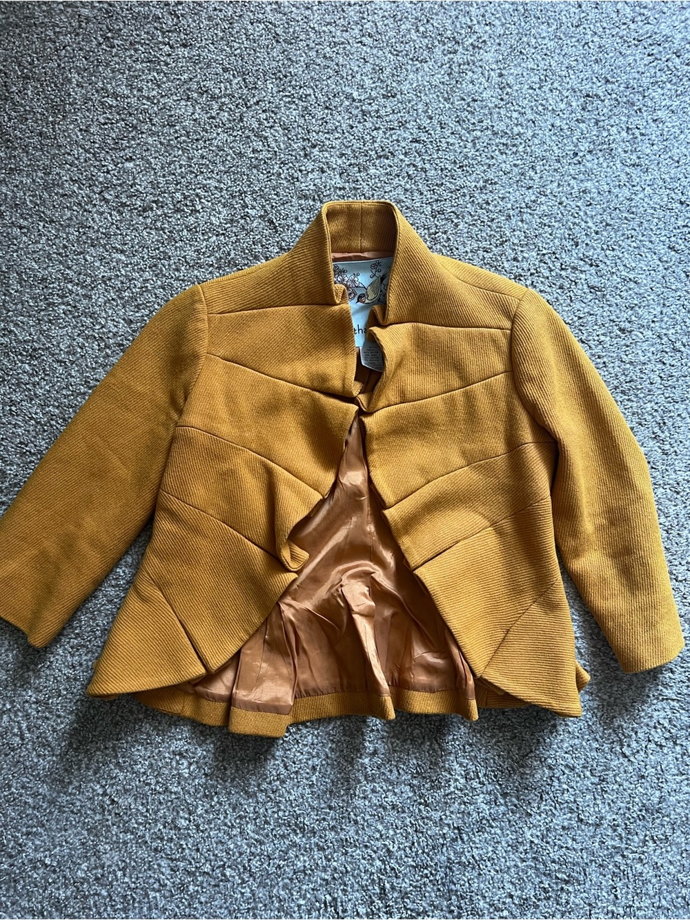 Tabitha Mustard Textured Peplum Blazer Jacket